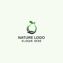 design nature care concept logo design with the a plant
