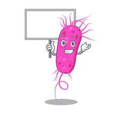 An icon of pseudomoa bacteria mascot design style bring a board