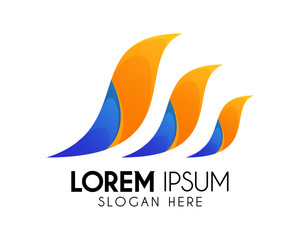 Vector abstract logo design. Modern icon concept. Swirl, ribbon icon. Colorful graphic design element / template