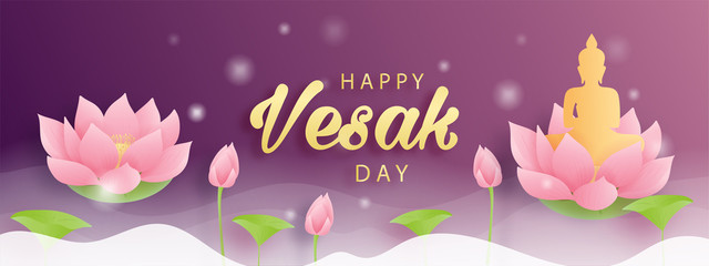Happy Vesak day. Vector illustration 