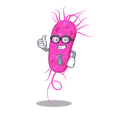 An elegant pseudomoa bacteria Businessman mascot design wearing glasses and tie