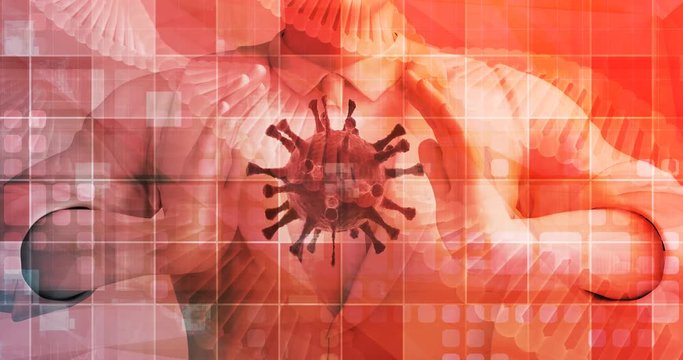 Coronavirus with Medical Personnel Containing Virus Germ