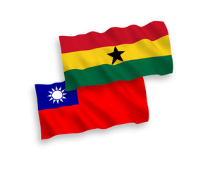 Flags of Ghana and Taiwan on a white background