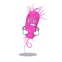 Mascot design concept of pseudomoa bacteria with angry face