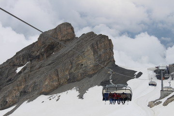 ski lift in the mountains