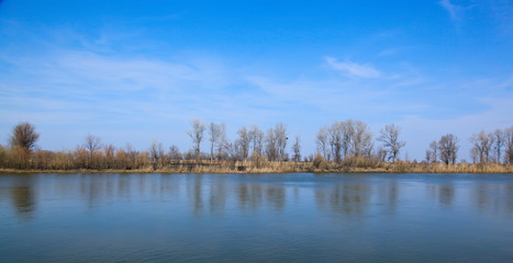Beautiful spring landscape in the Volga Delta. Astrakhan Region. Russia