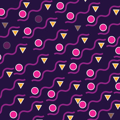 Seamless colorful geometric pattern. Hipster Memphis style
