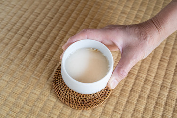 甘酒　 delicious sweet alcoholic drink japan