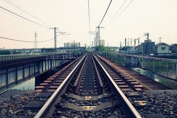 Fototapeta na wymiar 日本の岡山の古びた線路