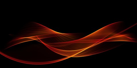 Abstract smooth color wave . Curve flow red motion illustration
