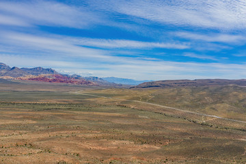 Sunny view of the beautiful Bridge Mountain in Red Rock Canyon area