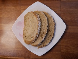 sliced bread on a wooden board