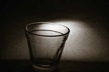 A glass with water and splashes