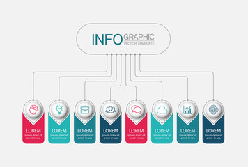 Vector iInfographic template for business, presentations, web design, 6 options.