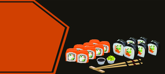 business card for sushi and restaurant rolls