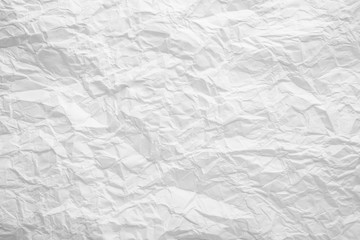 White crumpled paper texture. Wrinkled paper background.