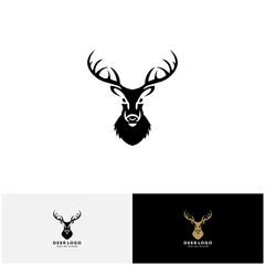 Tragetasche Awesome deer logo design vector © muhammad rois