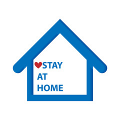 Vector icon of social distancing campaign stay at home stop corona virus on white background