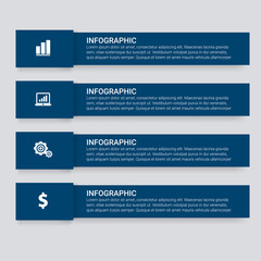 Fototapeta na wymiar Unique Business Infographics with 4 options. Vector infographic element. - Vector