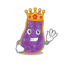 A Wise King of shigella sp. bacteria mascot design style