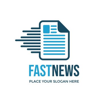 Fast news vector logo template. This design uses motion and paper symbol. Suitable for business.
