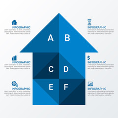 Simple Modern Infographics Template with 4 options. Vector infographic element. - Vector