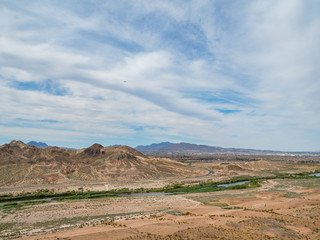 High angle view of the Las Vegas Wash area