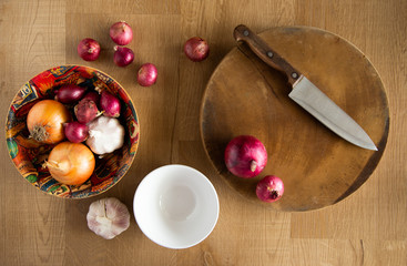 Cutting an onion