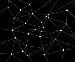 Geometric graphic background molecule and communication. Big data complex with compounds. Perspective backdrop. Digital data visualization. Scientific cybernetic vector illustration.