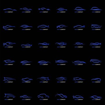 set of car logo design