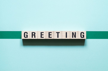 Greeting word concept on cubes