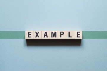 Example word concept on cubes