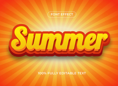 Summer 3d Editable Text Effect, Hot Alphabet Editable Font