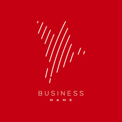 Line art vector and icon of a flying bird