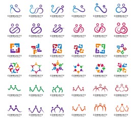 set of Team Work Logo Design