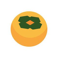 Icon in isometric style. Vector illustration of a whole persimmon. Isolate on a white background.