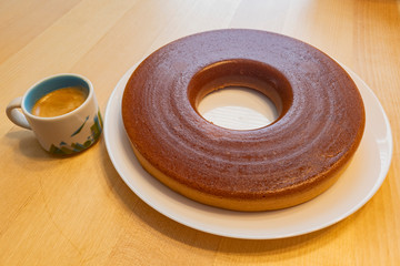 Close up shot of a homemade bake ring cake