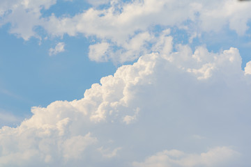 Beautiful blue sky with cumulus clouds in the afternoon