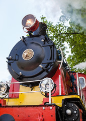 Fototapeta na wymiar Old soviet steam locomotive
