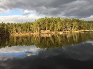 Golejów jezioro , jezioro wiosna , Golejów Staszów , Staszów jezioro , panorama jeziora ,...