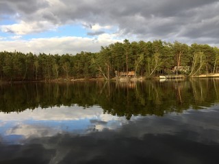 Golejów jezioro , jezioro wiosna , Golejów Staszów , Staszów jezioro , panorama jeziora , Golejów jezioro