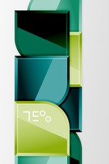 Glossy glass squares with round elements geometric composition. Abstract geometric background with 3d effect composition For Wallpaper, Banner, Background, Card, Book Illustration, landing page