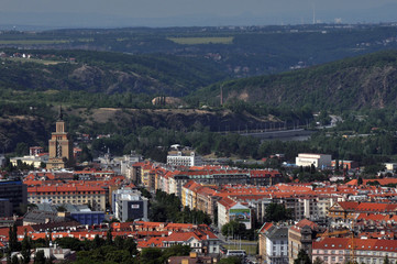 The city of Prague is surrounded by picturesque mountains from all sides