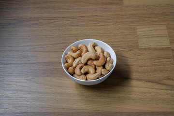 Roasted cashew nuts healthy snack, vegetarian food