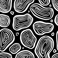 Seamless pattern. Abstract vector shape. Hand drawn. Monochrome texture.