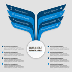 Unique infographics Template with 4 options. Vector infographic element. - Vector