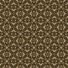 Geometric ethnic pattern for Traditional batik with elegant brown color design
