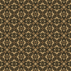 Geometric ethnic pattern for Traditional batik with elegant brown color design