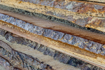 texture of wood planks for building or logs old wood background or texture
