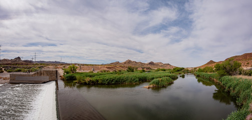 Beautiful landsacpe of Wash Dam in Las Vegas Wash trail